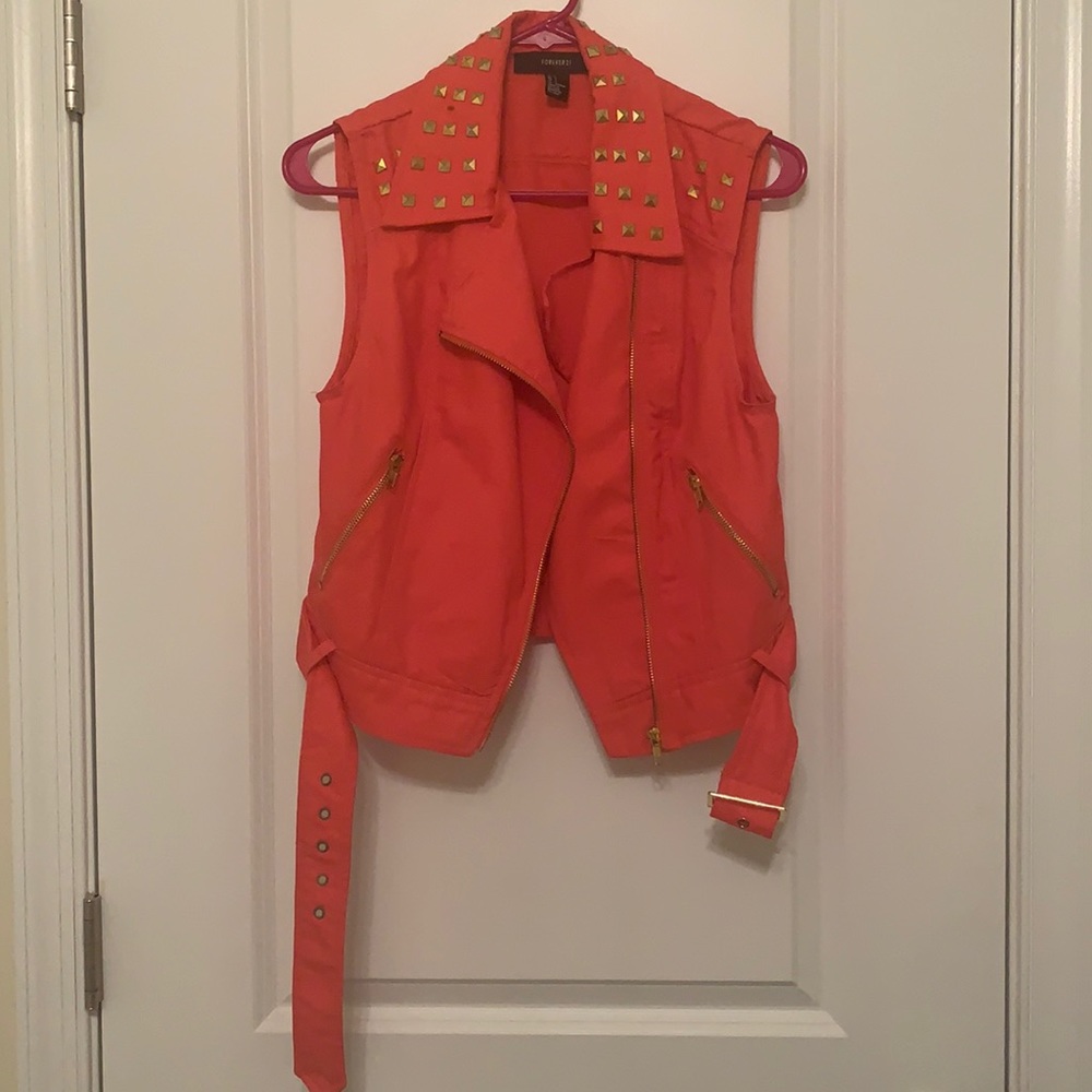 Coral Zip up vest